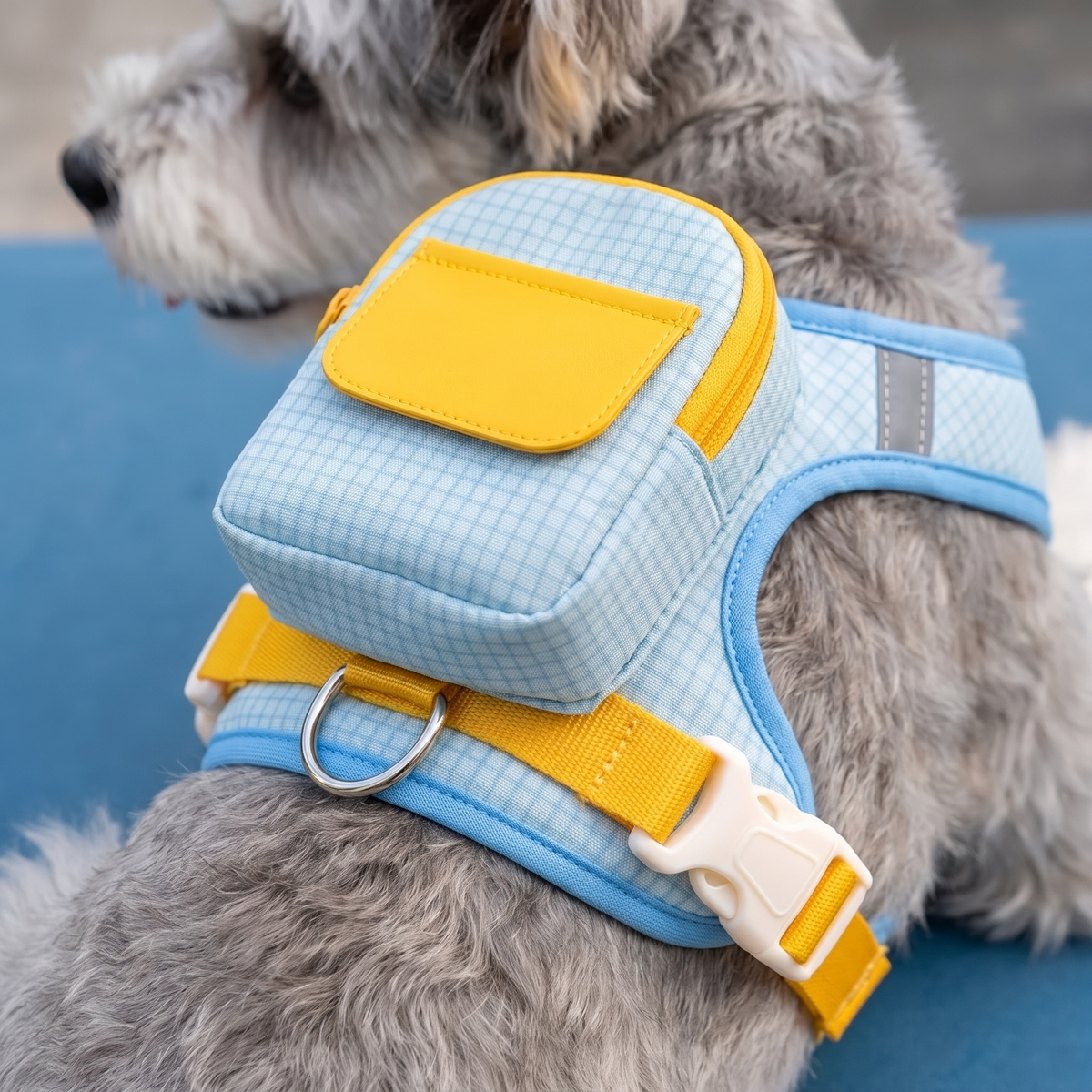 Rambler Backpack Dog Harness and Leash Set backpack pocket close-up