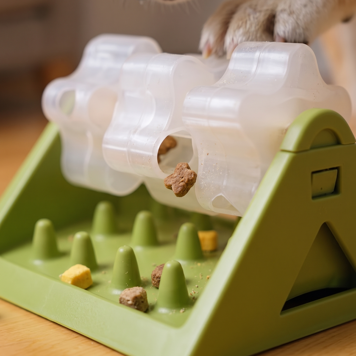 Wobble Dog Treat Dispenser Toy treat opening close-up