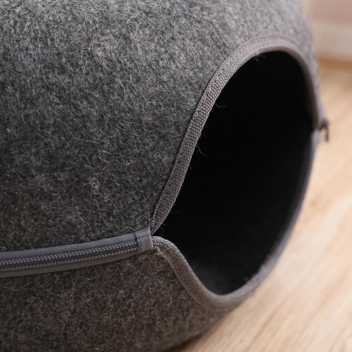 Hideaway Felt Cat Cave Bed felt texture close-up