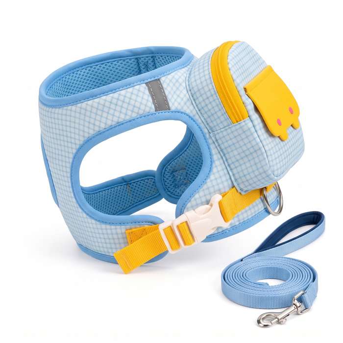 Rambler Backpack Dog Harness and Leash Set on white background