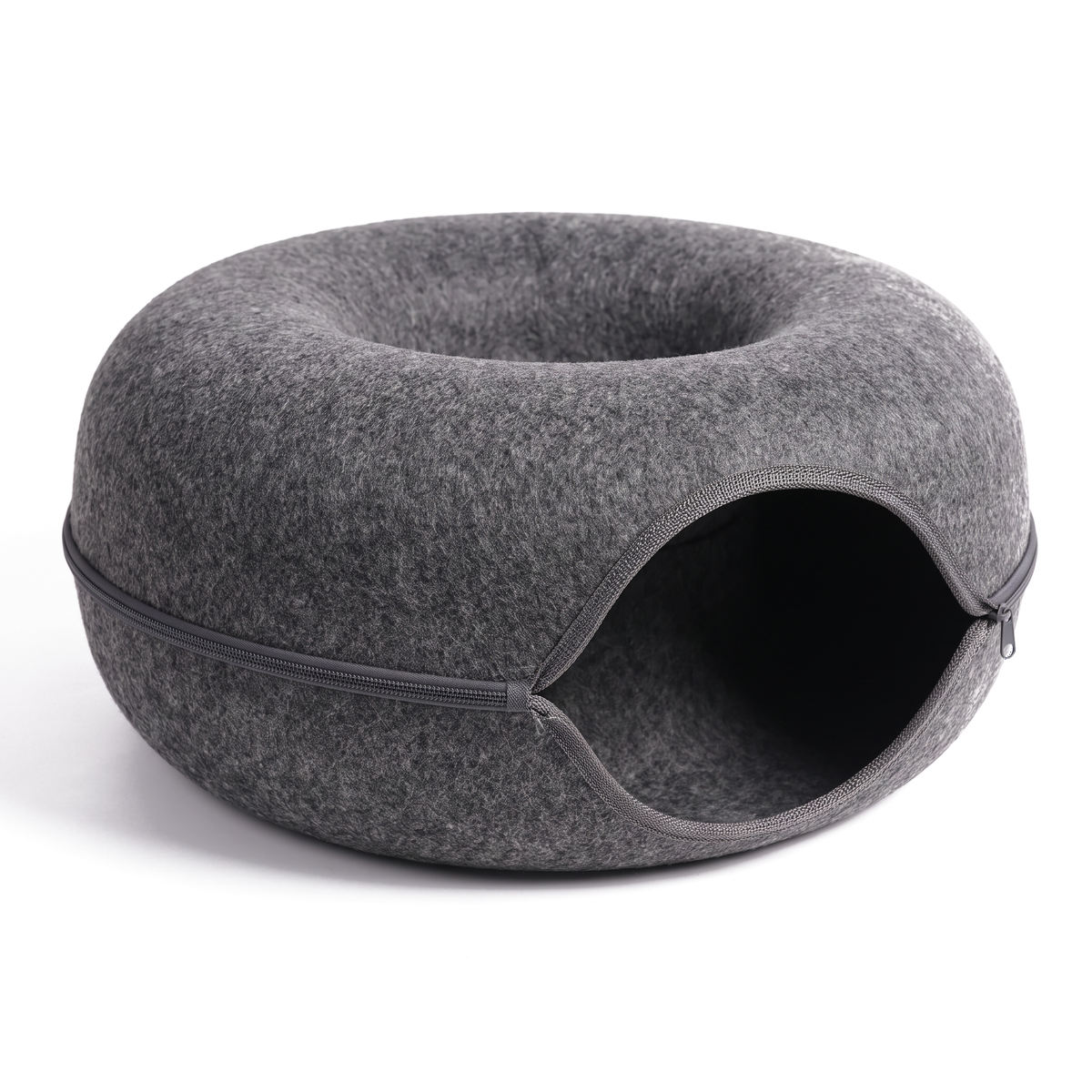 Hideaway Felt Cat Cave Bed on white background