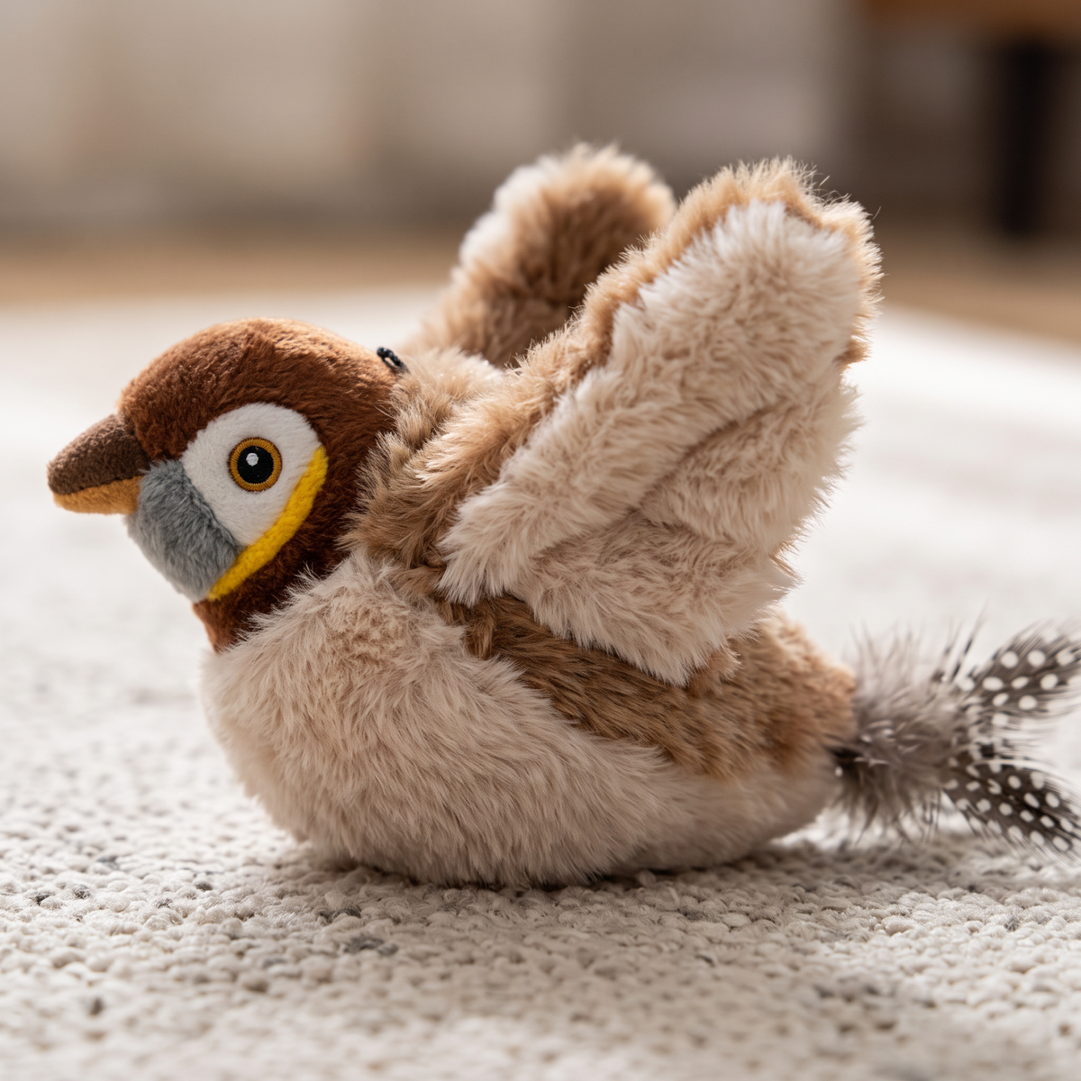 Flutter Interactive Bird Cat Toy wing close-up