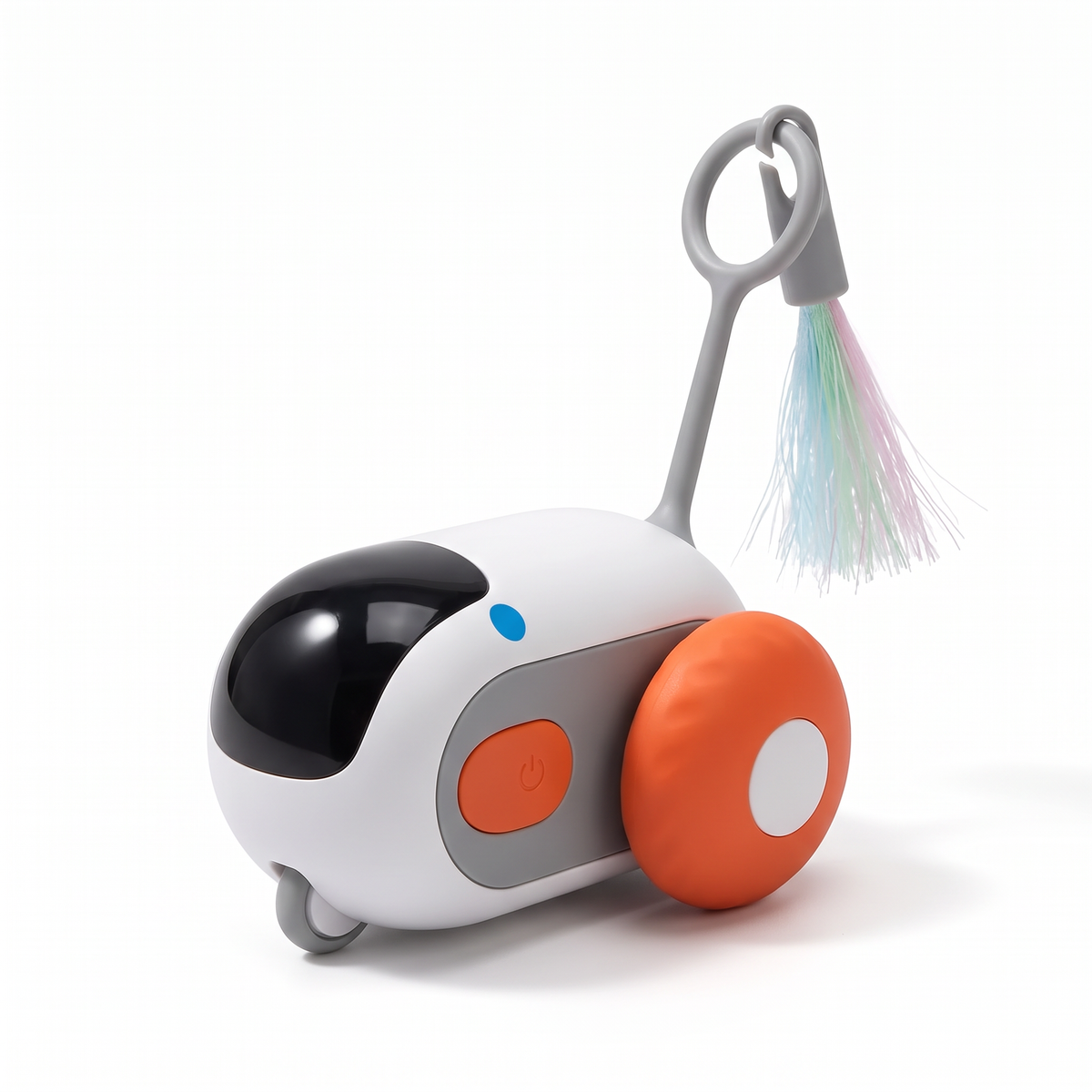 Zoom Self-Rolling Cat Toy Car on white background