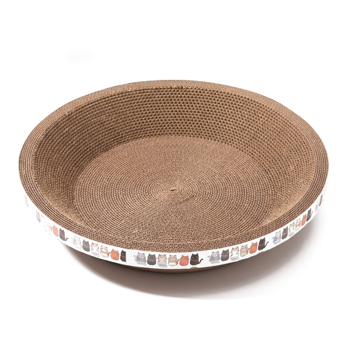 Ripple Oval Cardboard Cat Scratcher Bed