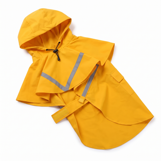 Puddle Hooded Dog Raincoat on white background