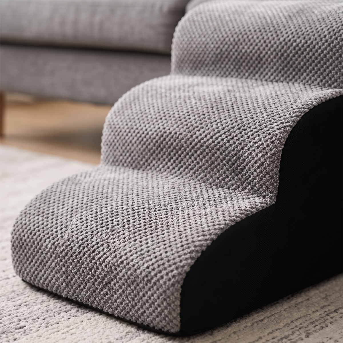 Hop 3-Step Memory Foam Pet Stairs non-slip cover close-up