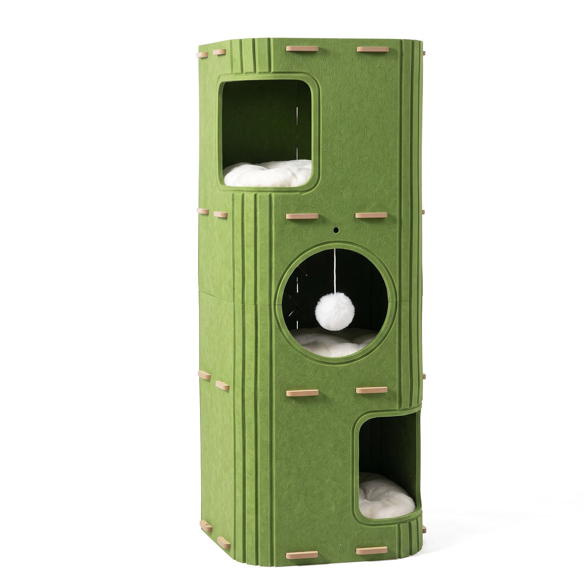 Loft Enclosed Cat Nest with Climbing Frame on white background