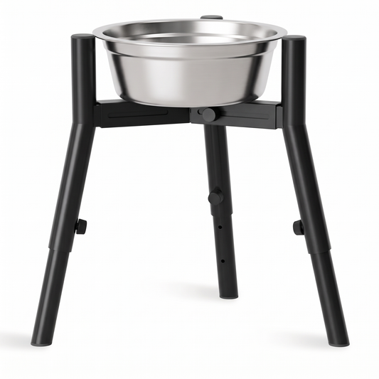 Raise Adjustable Elevated Dog Bowl Stand on white background